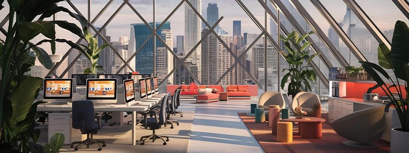 modern office interior design improving productivity Dubai